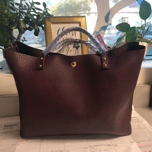 SOLD Burgundy Vegan Leather Tote bag